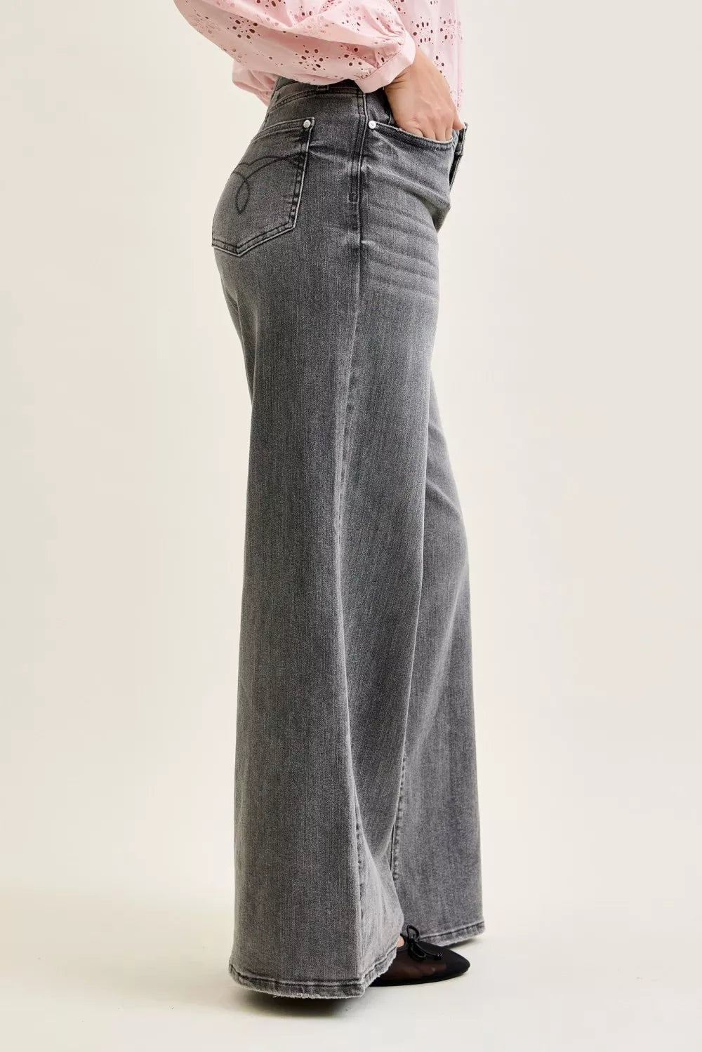 Judy Blue Mid Rise Palazzo Split Back Yoke New Era Fashion LLc