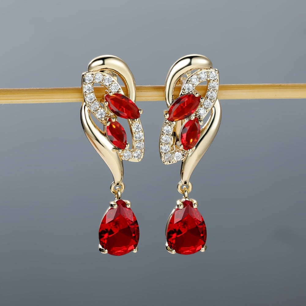 Romantic Flower Dangle Earrings Women Birthstone Party Earrings Jewelry Gifts NovaCart