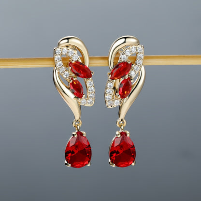 Romantic Flower Dangle Earrings Women Birthstone Party Earrings Jewelry Gifts NovaCart