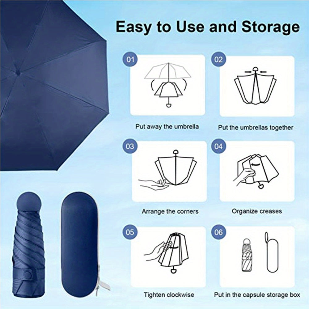 six-rib capsule umbrella, pocket umbrella NovaCart
