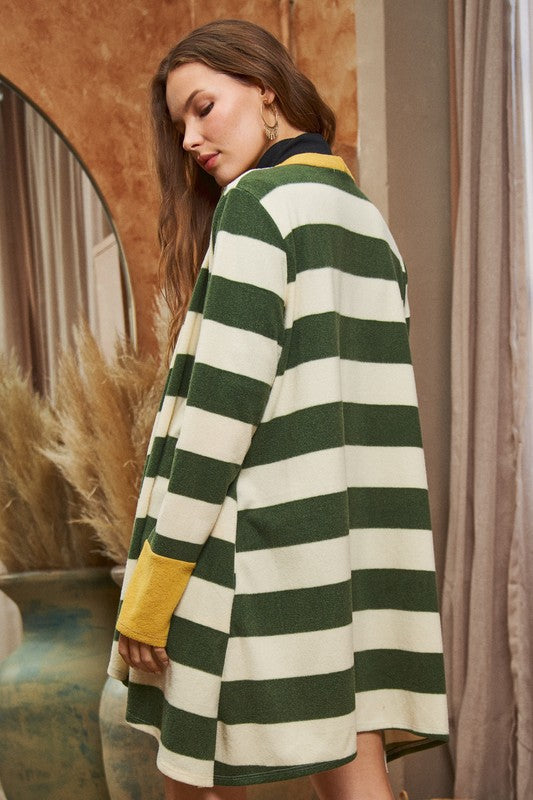 Open Front Striped Draped Cardigan Shop Style & More | Fresh Looks, Everyday Deals & Free Shipping