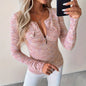 Women's Knitted Slim-Fit Long Sleeve Pullover with Zipper FitiqueFit
