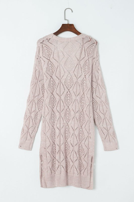 Solid Openwork Knit Button-Up Cardigan Shop Style & More | Fresh Looks, Everyday Deals & Free Shipping