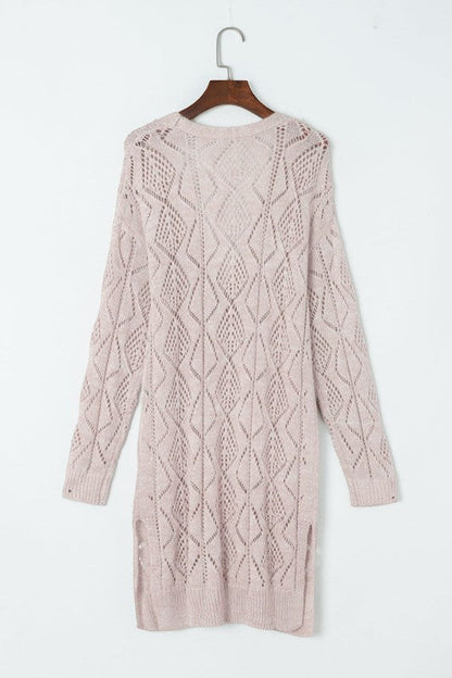 Solid Openwork Knit Button-Up Cardigan Shop Style & More | Fresh Looks, Everyday Deals & Free Shipping