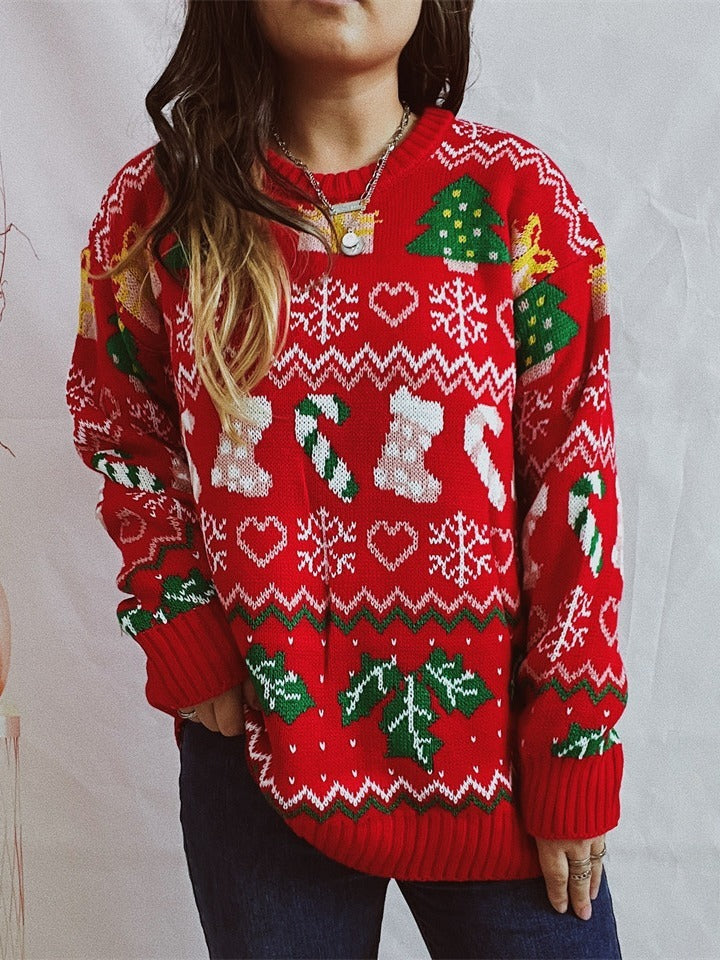 Women’s Stylish Loose Round Neck Long-Sleeved Sweater FitiqueFit