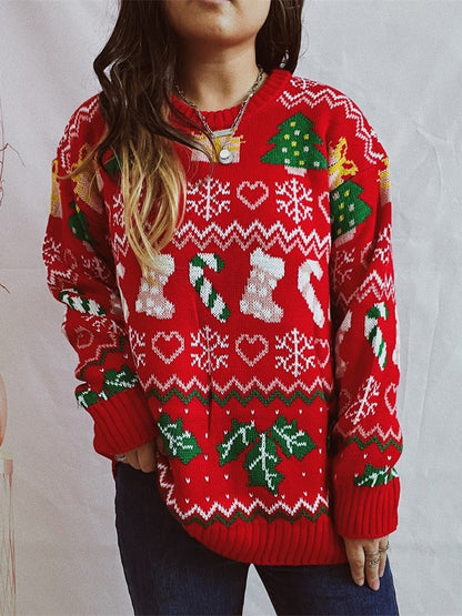 Women’s Stylish Loose Round Neck Long-Sleeved Sweater FitiqueFit
