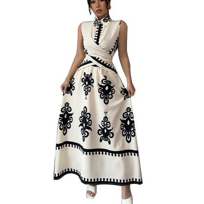 Women's Sleeveless Blouse Lace-up Skirt Grayceful LLC