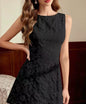Women's Jacquard Sleeveless Midi Dress – Slim Fit French Minimalist Style FitiqueFit