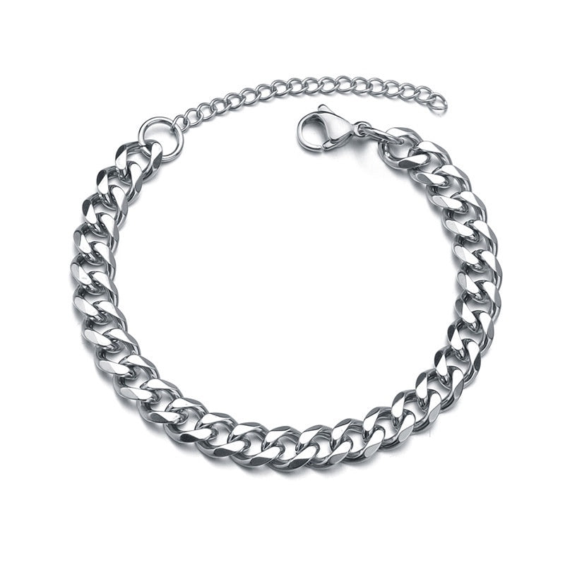 3/5/7/mm Fashion Simple Stainless Steel Cuban Chain Bracelet For Men And Women NovaCart