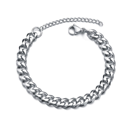 3/5/7/mm Fashion Simple Stainless Steel Cuban Chain Bracelet For Men And Women NovaCart