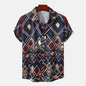 Men's Floral Print Short Sleeve Beach Shirt