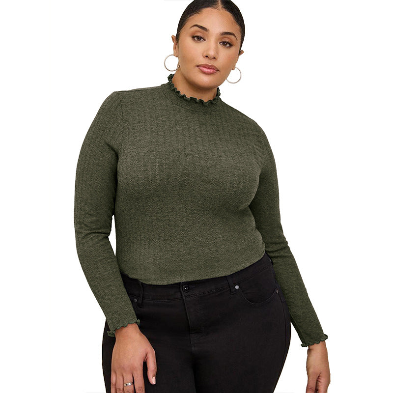Women's Half-high Collar Long Sleeves T-shirt Slim Bottoming Shirt See size chart under “more details” The Fashion Celestial