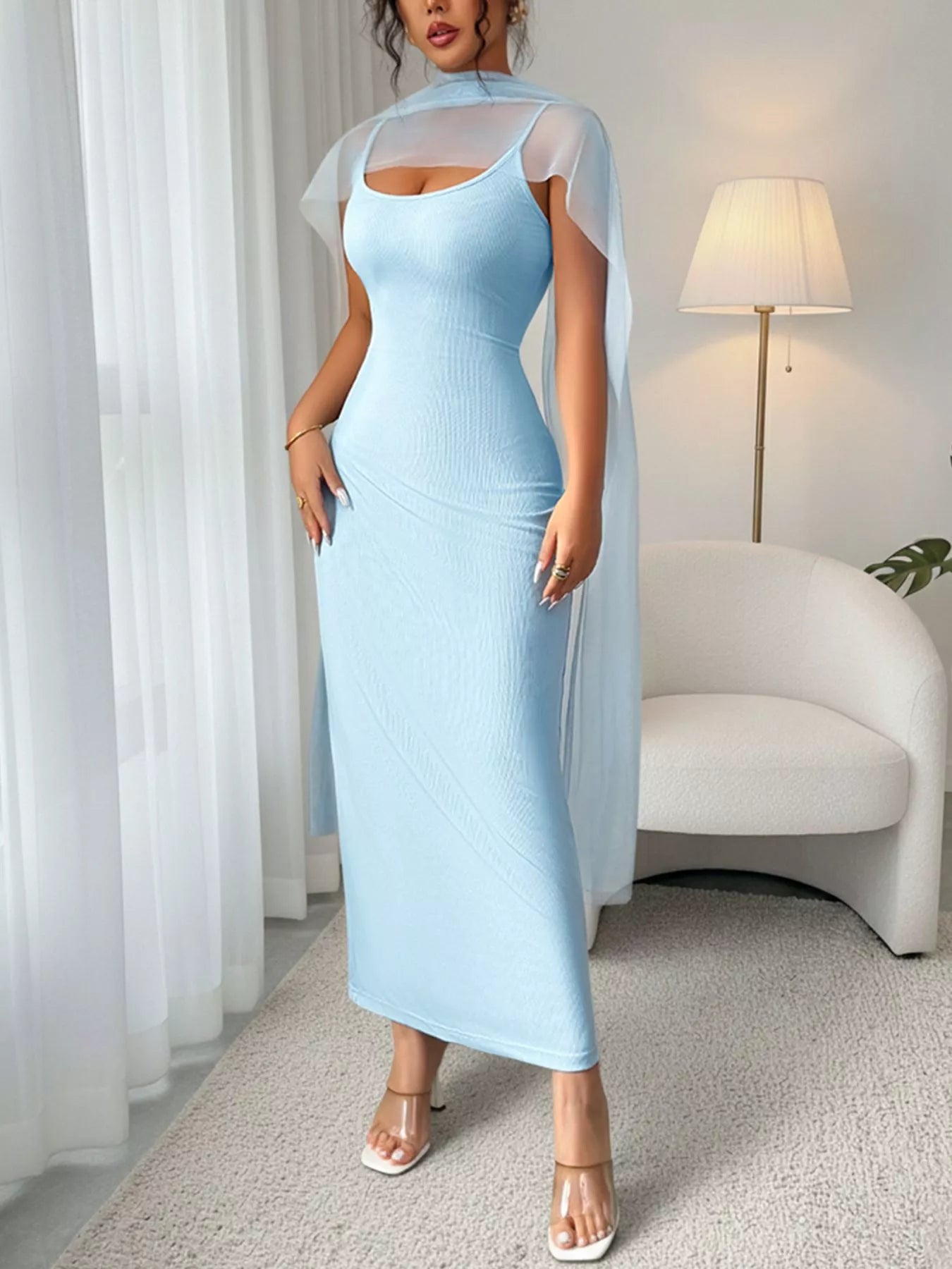 Scoop Neck Bodycon Maxi Dress New Era Fashion LLc