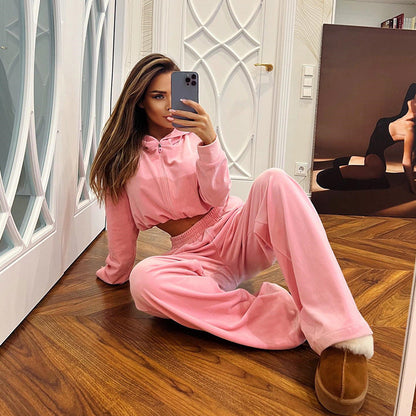 Women's Long-sleeved Zip Hoodie Two-piece Set See size chart under “more details” The Fashion Celestial