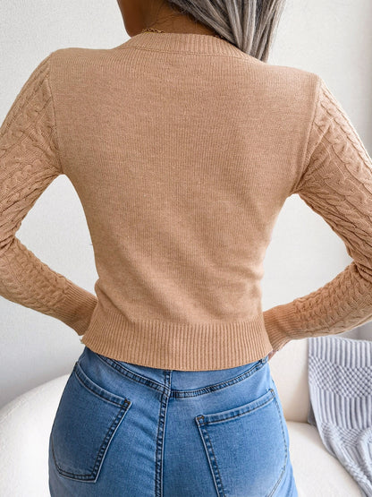 Women'S Long Sleeve Hollow Sweater | High Stretch Fabric, Crew Neck, Sexy Slim Fit, Autumn/Winter NovaCart