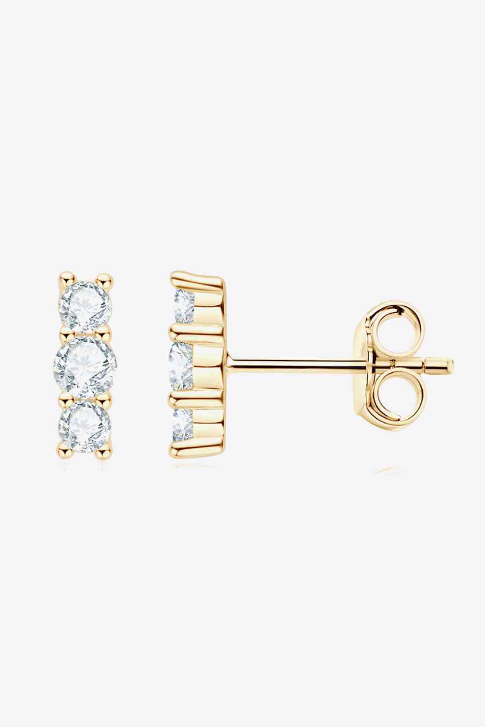 Heartbeat Rhythm Moissanite Stud Earrings – Modern Minimalist Design in 925 Sterling Silver See size chart under “more details” The Fashion Celestial