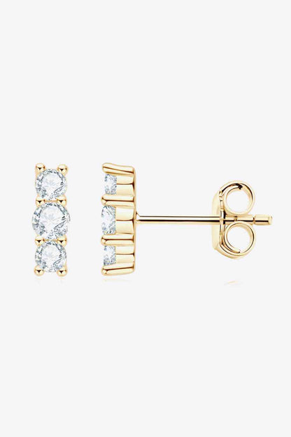 Heartbeat Rhythm Moissanite Stud Earrings – Modern Minimalist Design in 925 Sterling Silver See size chart under “more details” The Fashion Celestial