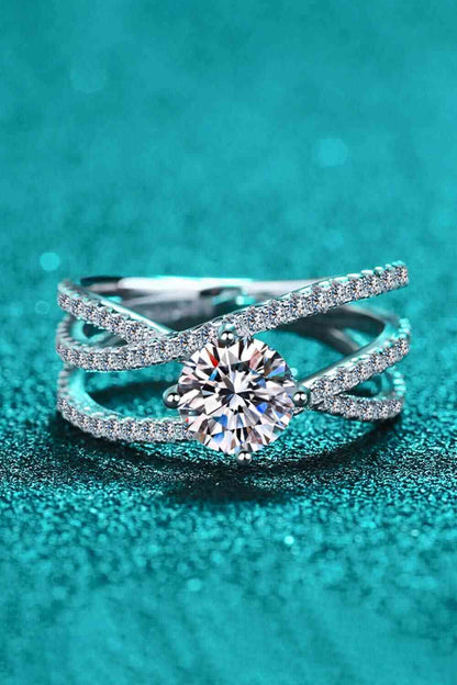 ElegantJewels 1 Carat Moissanite Crisscross Ring – Modern Sterling Silver Design See size chart under “more details” The Fashion Celestial