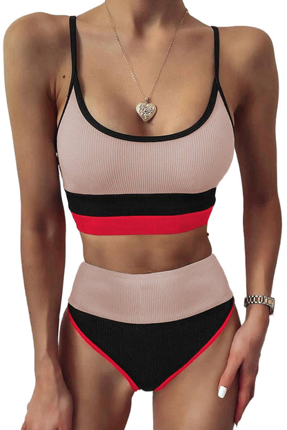 Color Block Spaghetti Strap Two-Piece Swim Set New Era Fashion LLc
