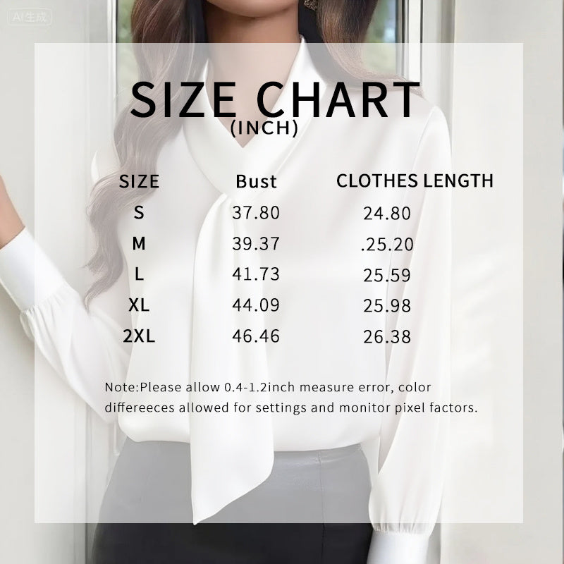 Women's Ribbon Detail Blouse, Lightweight Business Casual Shirt FitiqueFit