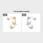 Elegant Butterfly Ear Clips | No-Piercing, All-Season, Plated K, Glass Mosaic, By Yugeweer NovaCart