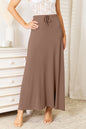 Double Take Full Size Soft Rayon Drawstring Waist Maxi Skirt New Era Fashion LLc