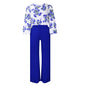 Printed Floral Lace-Up Top & Wide-Leg Pants Set – 4 Colors, S–3XL FitiqueFit