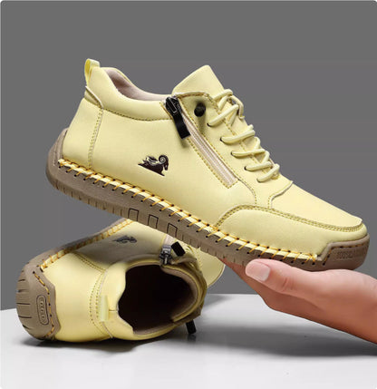 Women's Handmade Stitched Flat Shoes – Soft Sole Lace-Up Casual Flats FitiqueFit