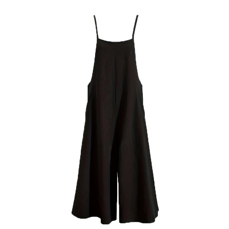 Plus Size Women's Solid Color Casual Jumpsuit - Sleeveless Romper With Pockets For Spring&Summer Grayceful LLC