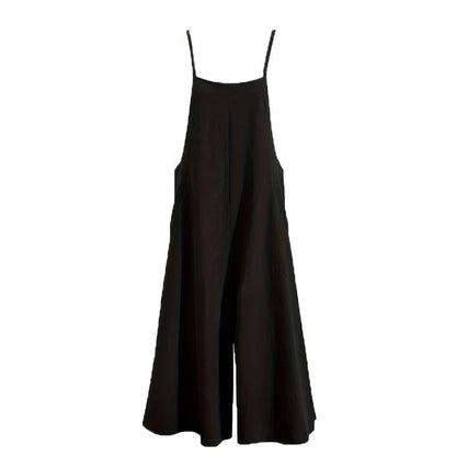 Plus Size Women's Solid Color Casual Jumpsuit - Sleeveless Romper With Pockets For Spring&Summer Grayceful LLC