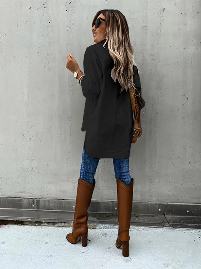 Women’s Casual Long Sleeve Shirt with Pocket FitiqueFit