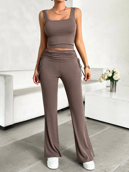 Devine Square Neck Tank and Drawstring Pants Set New Era Fashion LLc