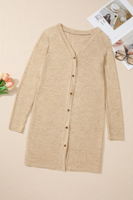 Solid Open-Front Buttoned Cardigan Shop Style & More | Fresh Looks, Everyday Deals & Free Shipping