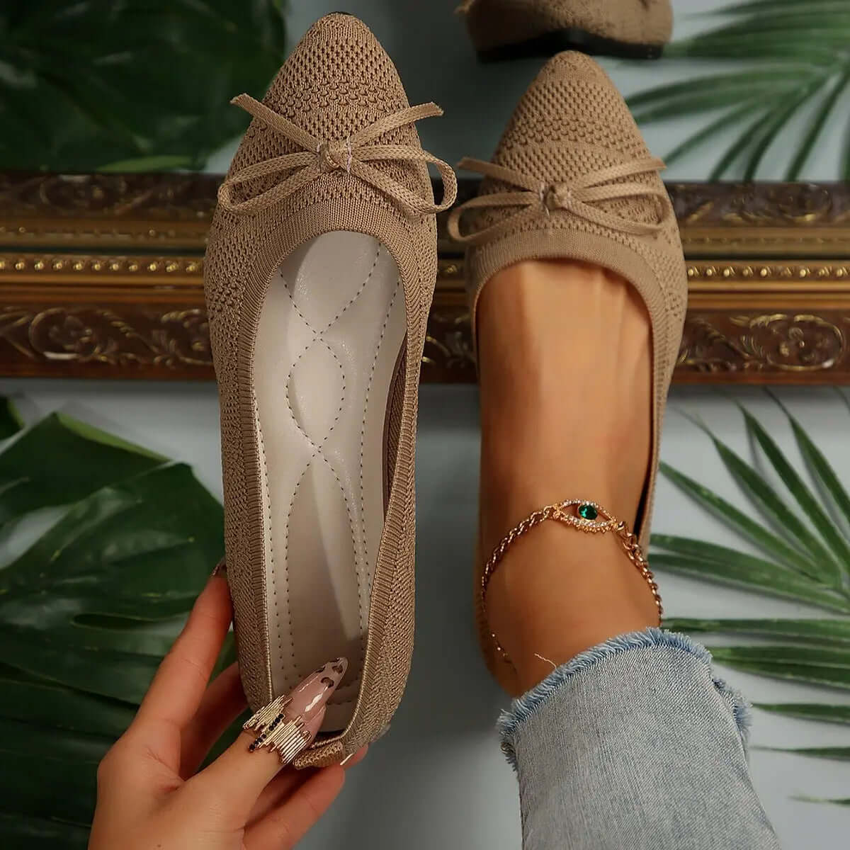 Knitted Pointed-toe Flats Shoes for Women - Ins Fashion SnagBag