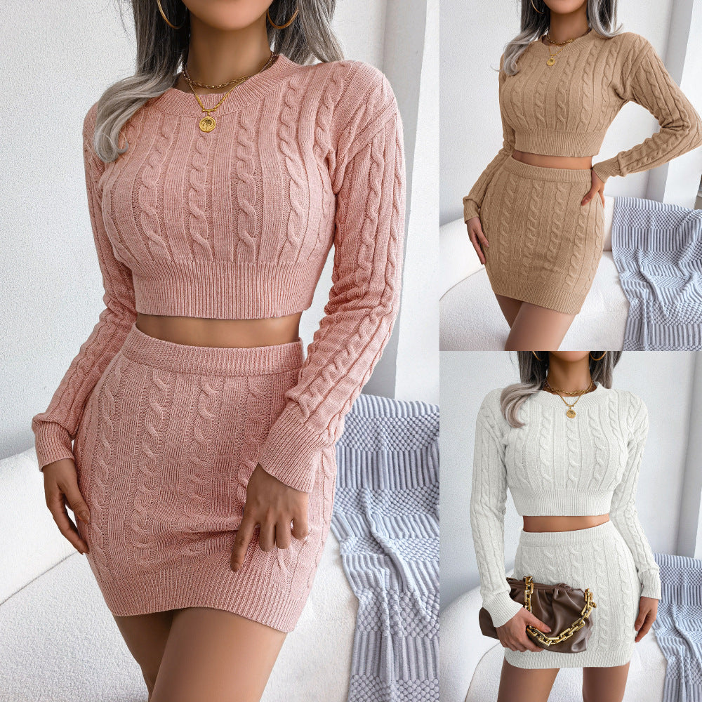 Women’s knit sweater and skirt set FitiqueFit