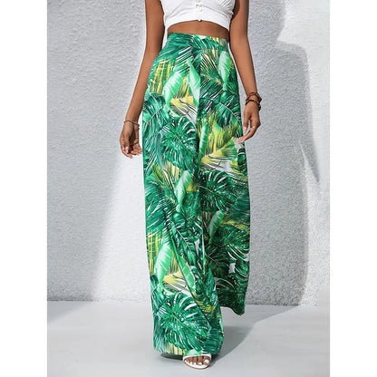 Women’s Printed High‑Waist Wide‑Leg Palazzo Pants FitiqueFit