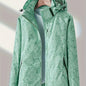 Women'S Outdoor Windbreaker Jacket | Casual Stand Collar, Non-Stretch Fabric, Random Print, Long Sleeve, Zipper Closure, Detachable Hood NovaCart