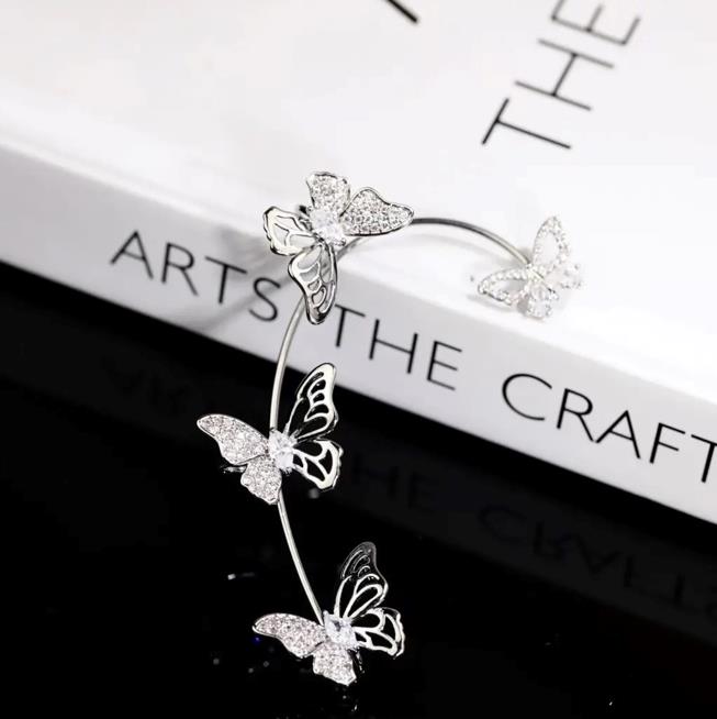 Elegant Butterfly Ear Clips | No-Piercing, All-Season, Plated K, Glass Mosaic, By Yugeweer NovaCart