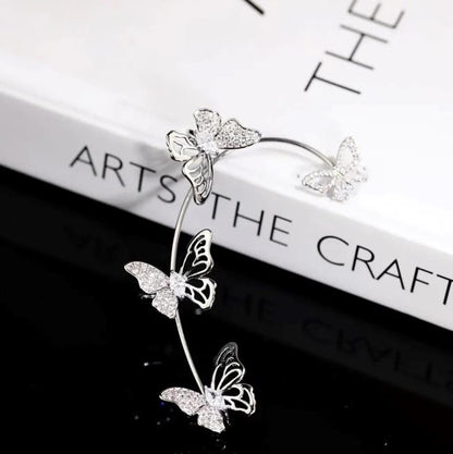 Elegant Butterfly Ear Clips | No-Piercing, All-Season, Plated K, Glass Mosaic, By Yugeweer NovaCart