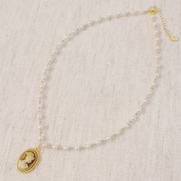 Vintage Pearl Chain Cameo Pendant Necklace Shop Style & More | Fresh Looks, Everyday Deals & Free Shipping
