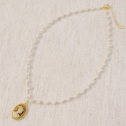 Vintage Pearl Chain Cameo Pendant Necklace Shop Style & More | Fresh Looks, Everyday Deals & Free Shipping