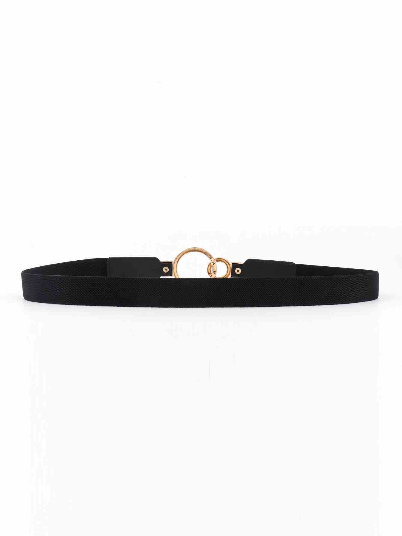 ElegantStyle Double Ring Buckle Elastic PU Belt – Adjustable Comfort Fit See size chart under “more details” The Fashion Celestial