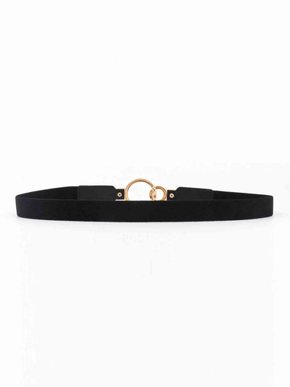 ElegantStyle Double Ring Buckle Elastic PU Belt – Adjustable Comfort Fit See size chart under “more details” The Fashion Celestial