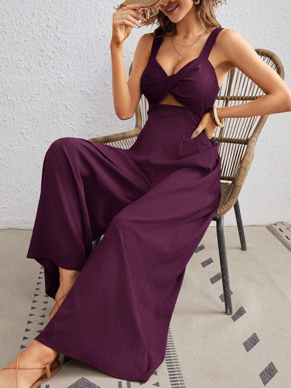 Loose Overall One Piece Jumpsuit With Spaghetti Straps Grayceful LLC