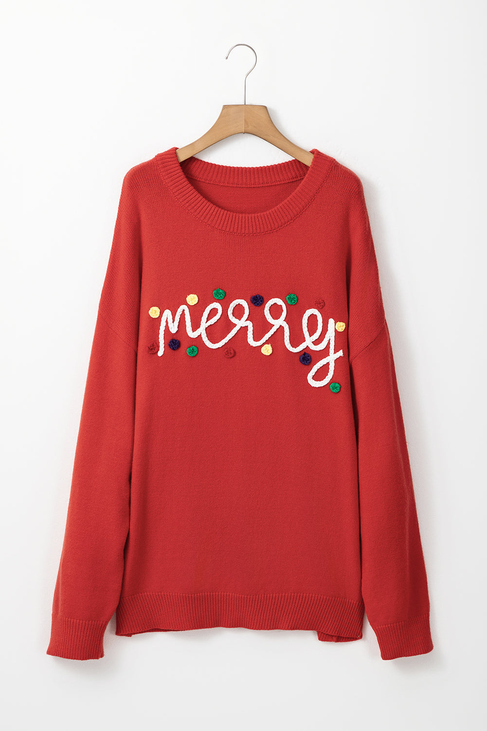 Fiery Red Merry Graphic Christmas Plus Size Sweater Garden Naked Curves
