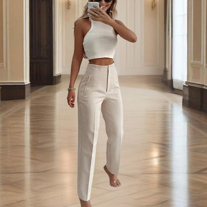 Women's High-Waisted Straight Leg Pants FitiqueFit