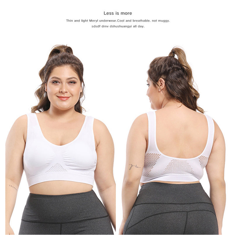 Plus Size Sports Bras for Women Seamless Bra with Pads Big Size Bralette Push Up Brassiere Bra Vest NovaCart