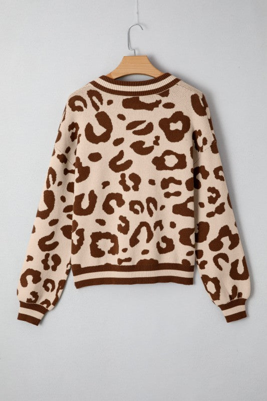 Leopard Knit V-Neck Sweater Shop Style & More | Fresh Looks, Everyday Deals & Free Shipping