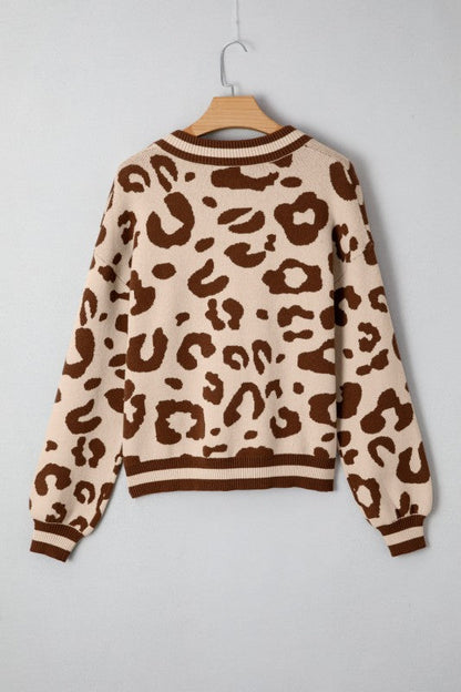 Leopard Knit V-Neck Sweater Shop Style & More | Fresh Looks, Everyday Deals & Free Shipping