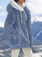 Plush Hooded Jacket – Oversized Fleece Zip-Up with Pockets FitiqueFit
